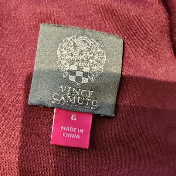 Vince Camuto Rich Burgundy Velvet Long Sleeve Dress - Picture 9 of 11